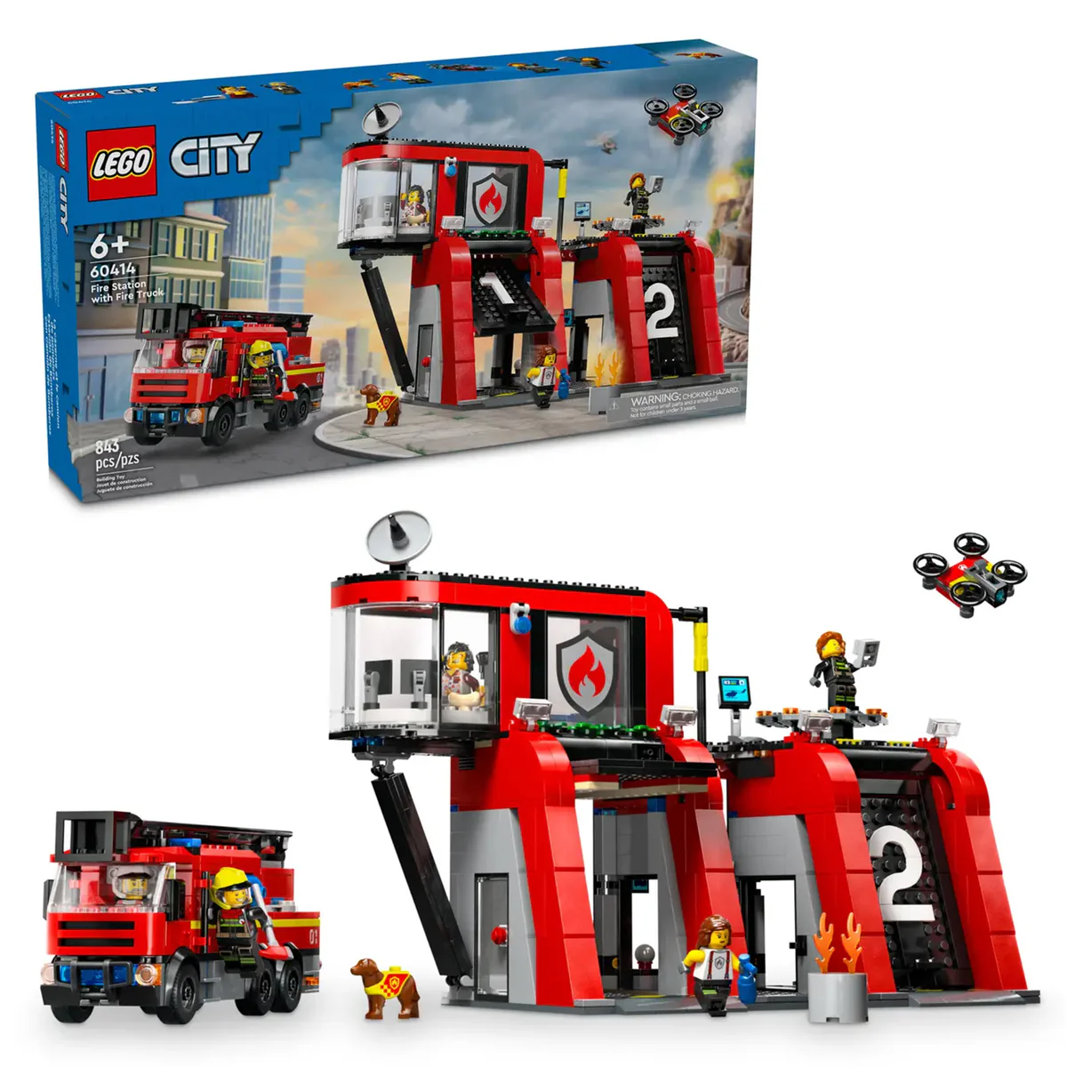 LEGO City Fire Station with Fire Truck 60414, (843-pieces) 1 LEGO City Fire Station with Fire Truck 60414, (843-pieces)