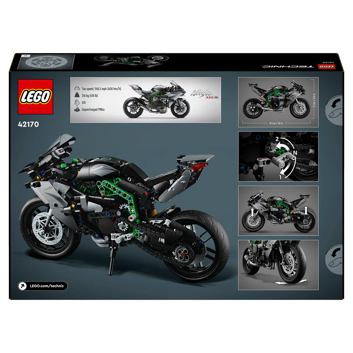 LEGO Technic Kawasaki Ninja H2R Motorcycle 42170 12 LEGO Technic Kawasaki Ninja H2R Motorcycle 42170