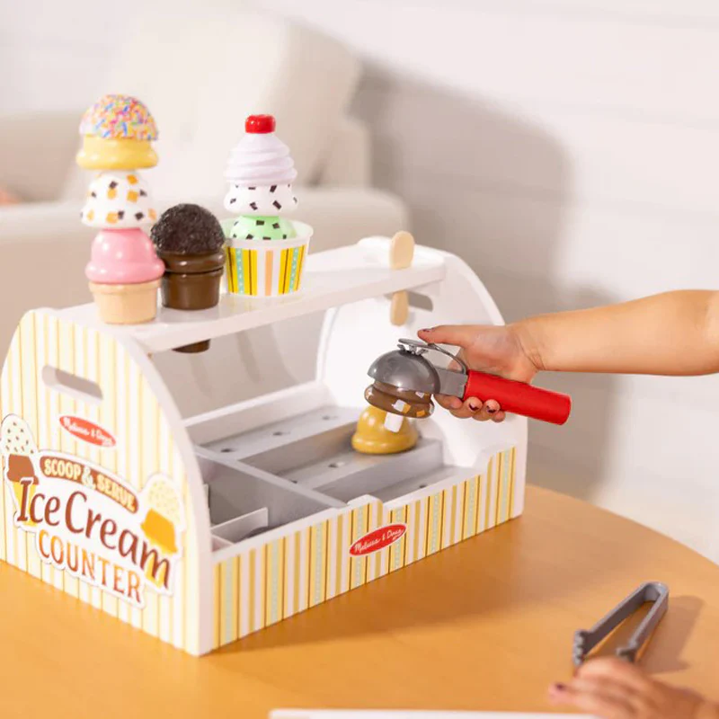 Melissa & Doug Scoop & Serve Ice Cream Counter Play Set 6 Melissa & Doug Scoop & Serve Ice Cream Counter Play Set