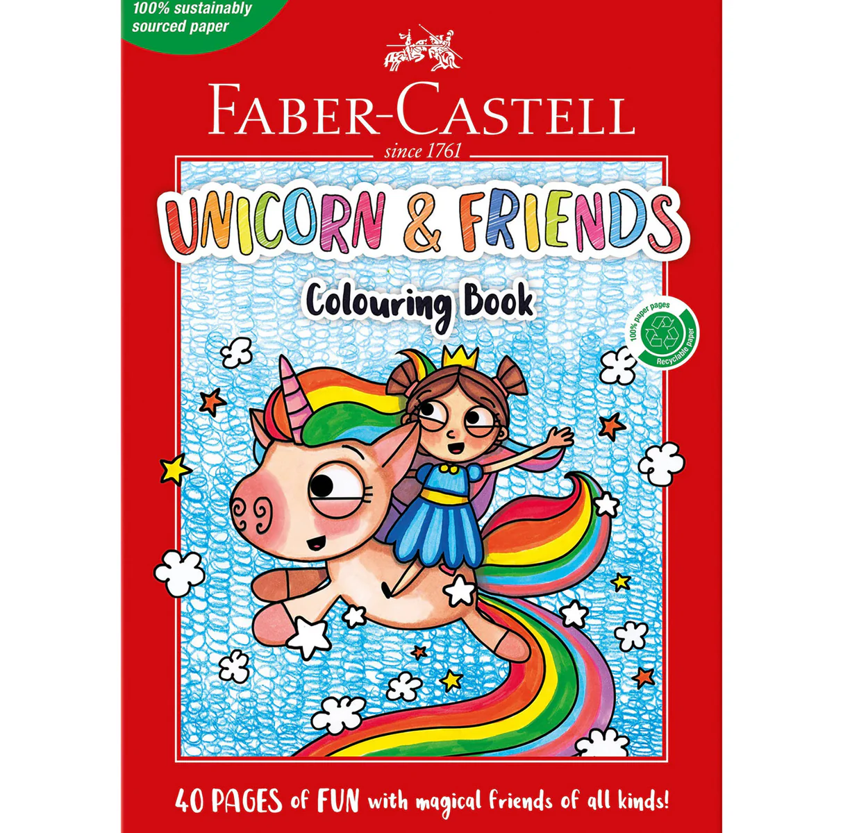 Faber Castell Unicorns & Friends Colouring Book, (40 Pages) 1 Faber Castell Unicorns & Friends Colouring Book, (40 Pages)