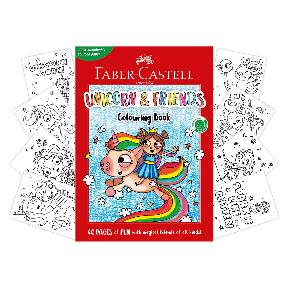 Faber Castell Unicorns & Friends Colouring Book, (40 Pages) 4 Faber Castell Unicorns & Friends Colouring Book, (40 Pages)