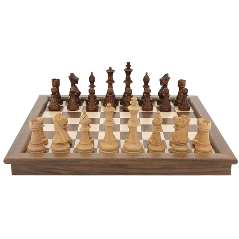 Dal Rossi Chess Set folding walnut inlaid 18â³ 1 Dal Rossi Chess Set folding walnut inlaid 18â³