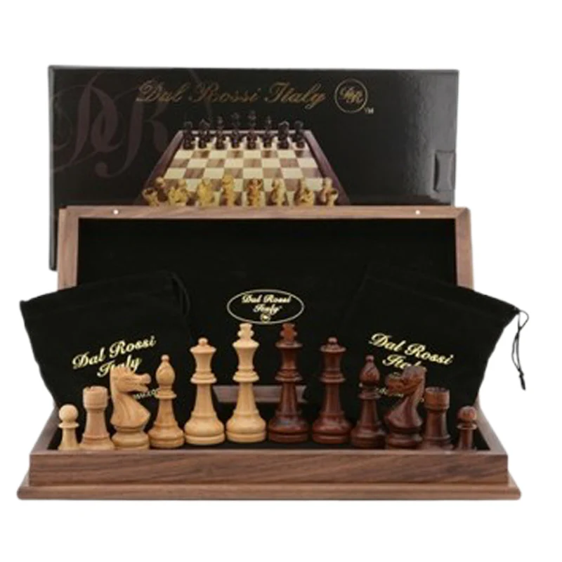 Dal Rossi Chess Set folding walnut inlaid 18â³ 4 Dal Rossi Chess Set folding walnut inlaid 18â³