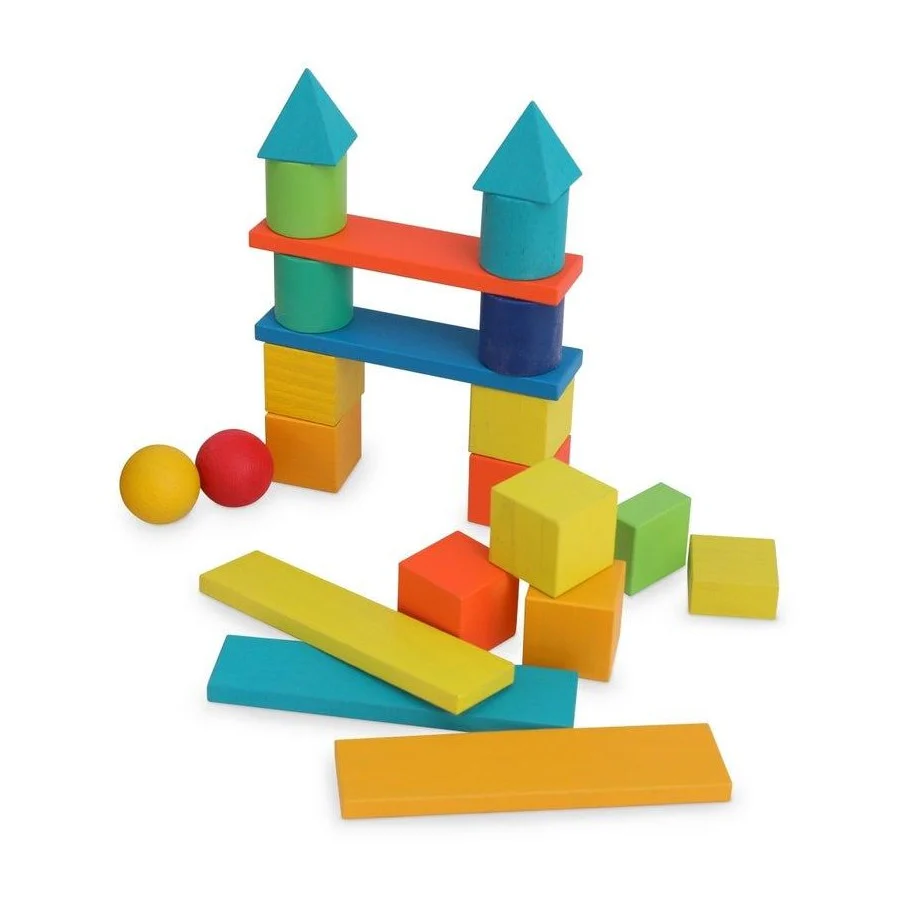 Kinderfeets 100pc Mixed Wooden Block Tray Rainbow 6 Kinderfeets 100pc Mixed Wooden Block Tray Rainbow