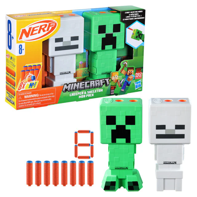 Nerf Minecraft Creeper & Skeleton Mob Pack