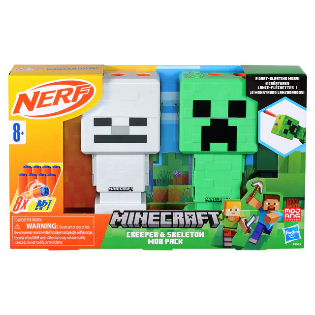Nerf Minecraft Creeper & Skeleton Mob Pack 7 Nerf Minecraft Creeper & Skeleton Mob Pack