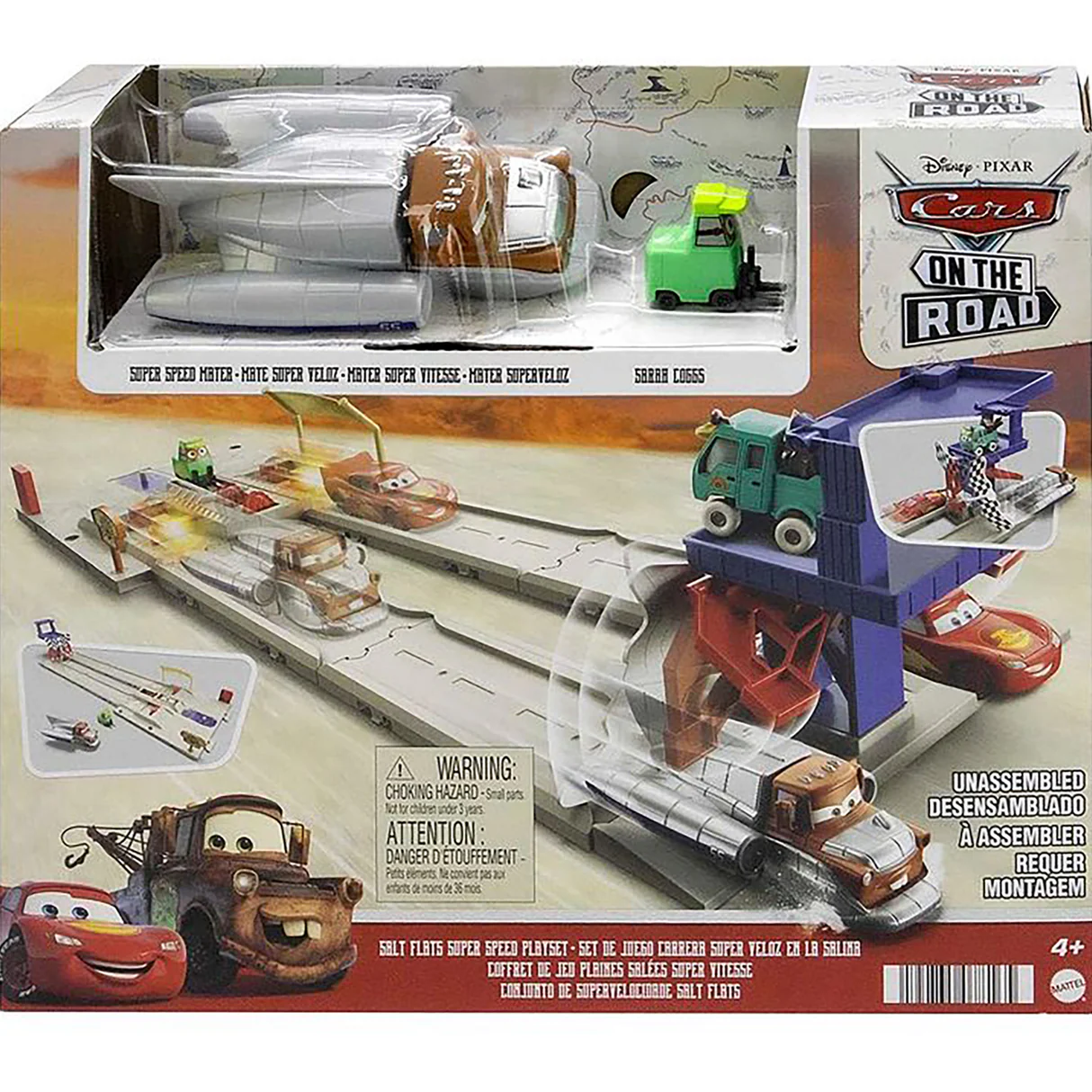 Mattel Cars On The Road Salt Flats Super Speed Playset 12 Mattel Cars On The Road Salt Flats Super Speed Playset