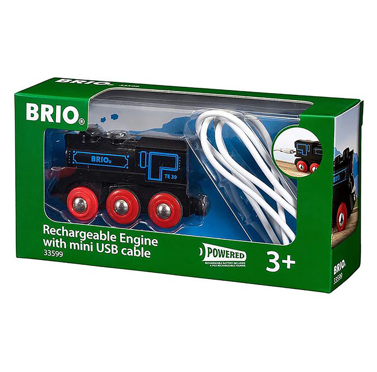 BRIO 33599 Rechargeable Engine with Mini USB Cable