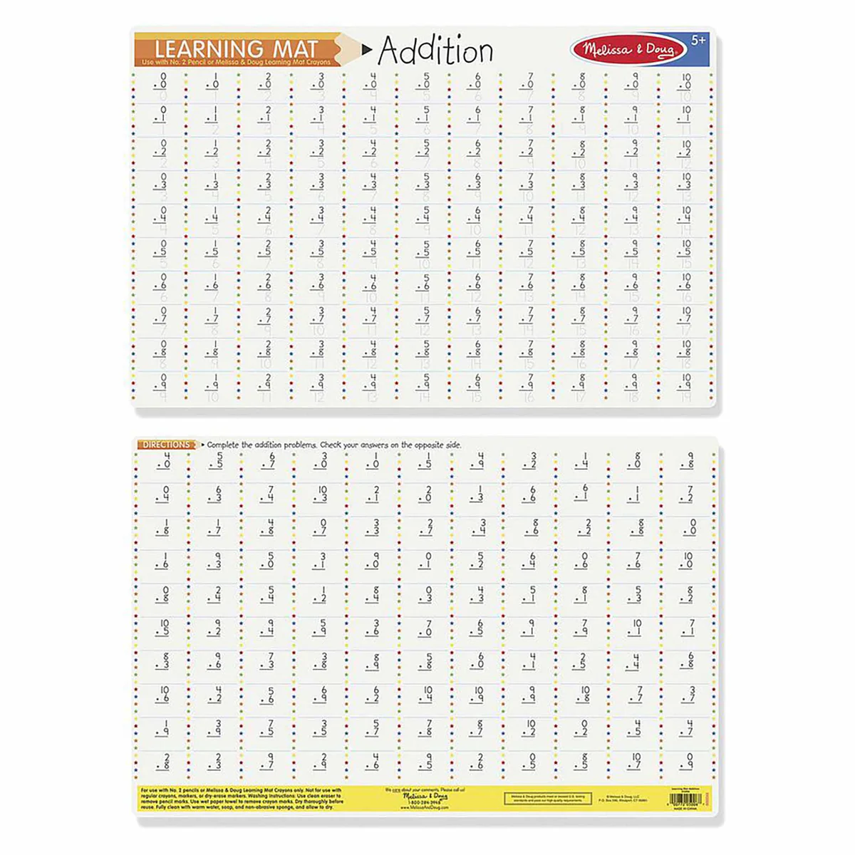Melissa & Doug Write-A-Mat Addition 1 Melissa & Doug Write-A-Mat Addition