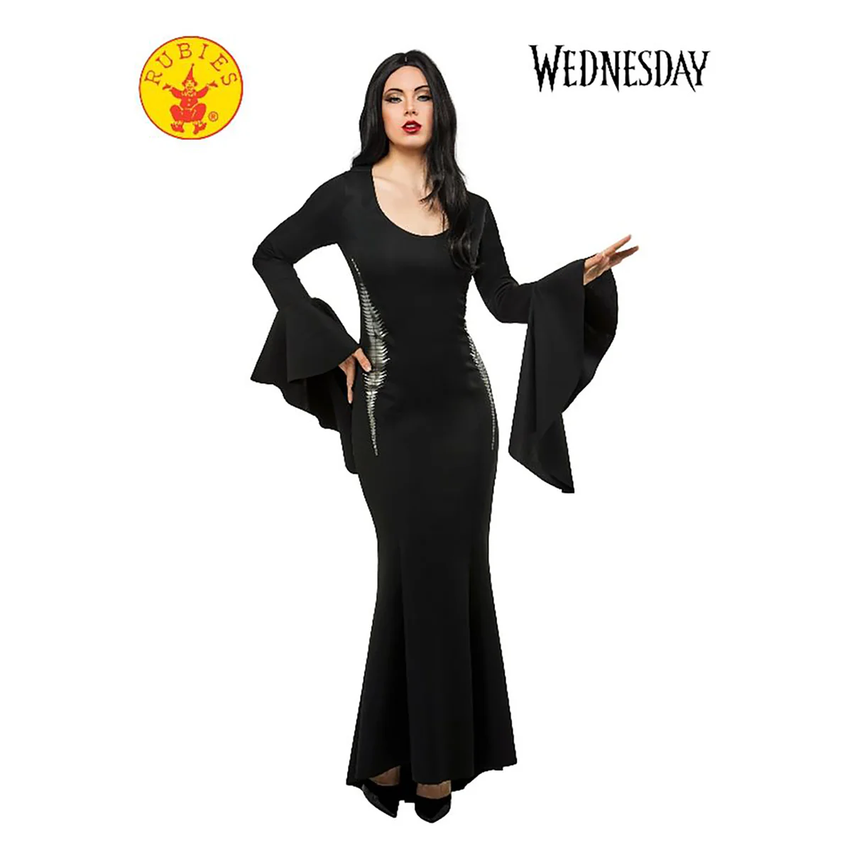 Rubies Morticia Deluxe Adult Costume (Wednesday), Black (Medium) 1 Rubies Morticia Deluxe Adult Costume (Wednesday), Black (Medium)