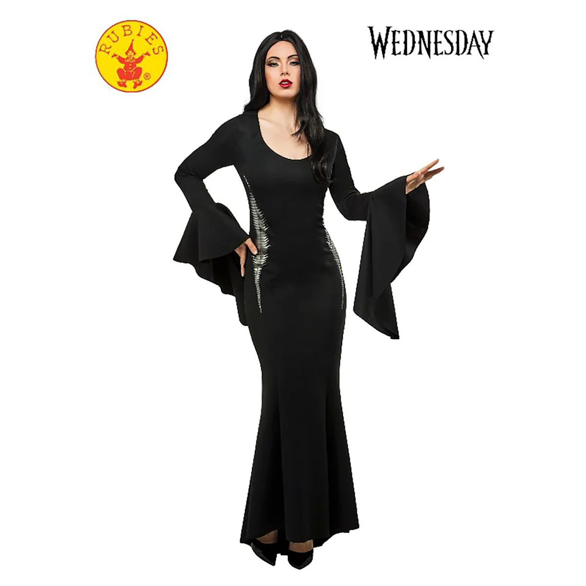 Rubies Morticia Deluxe Adult Costume (Wednesday), Black (Small) 1 Rubies Morticia Deluxe Adult Costume (Wednesday), Black (Small)