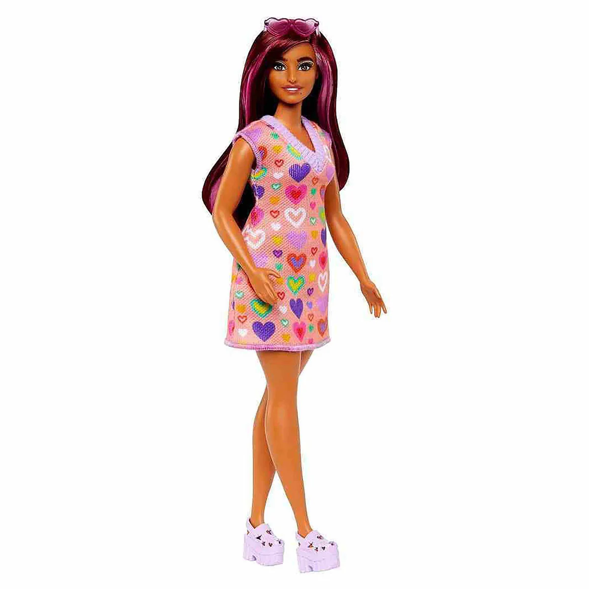 Barbie Fashionistas Doll 207 Heart-Print Sweater Dress 1 Barbie Fashionistas Doll 207 Heart-Print Sweater Dress