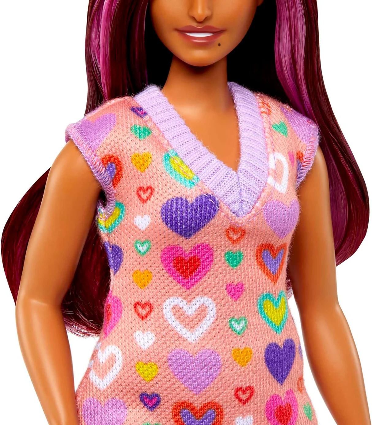 Barbie Fashionistas Doll 207 Heart-Print Sweater Dress 12 Barbie Fashionistas Doll 207 Heart-Print Sweater Dress