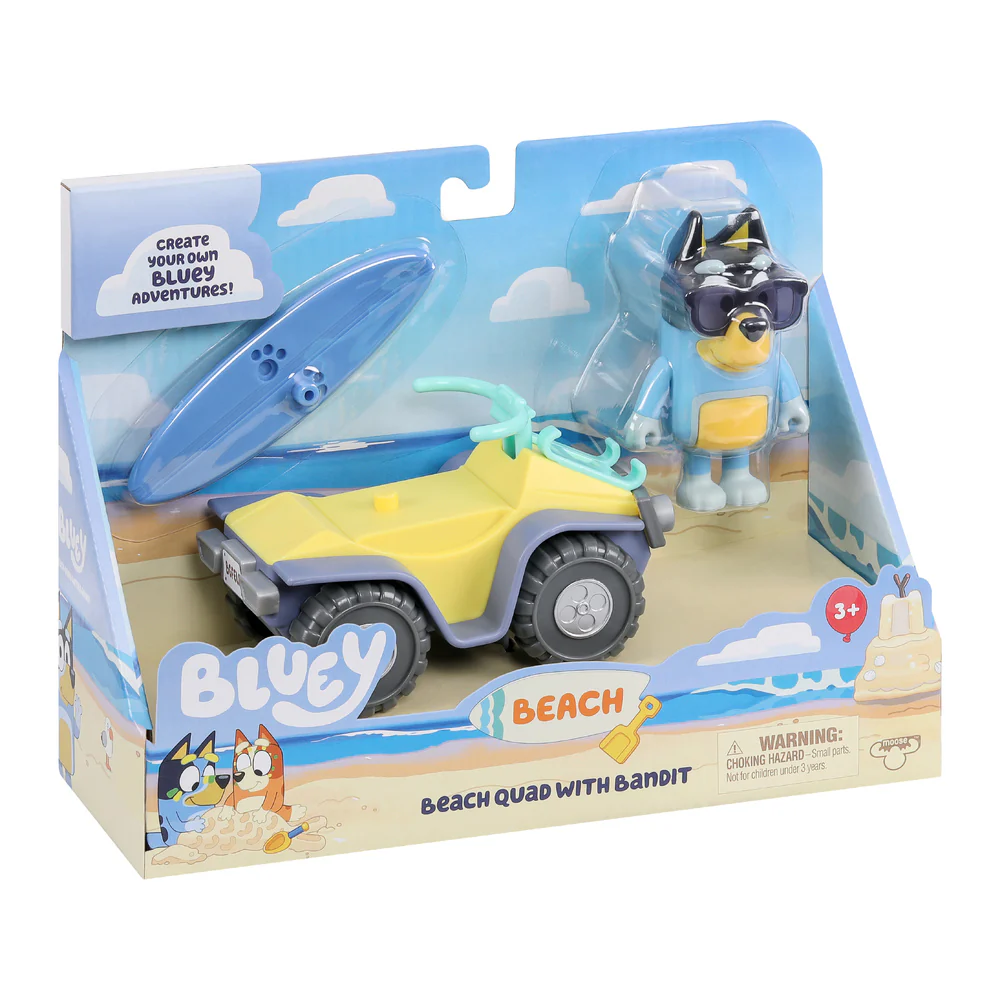 Bluey S9 Figure & Vehicle Pack Beach Quad with Bandit 1 Bluey S9 Figure & Vehicle Pack Beach Quad with Bandit