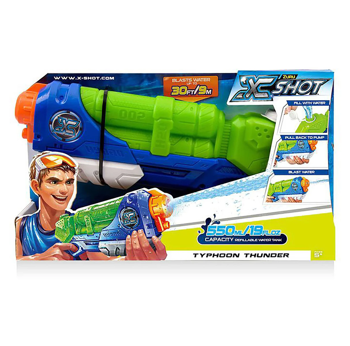 X-SHOT Typhoon Thunder - Long distance Water gun (550 ml)