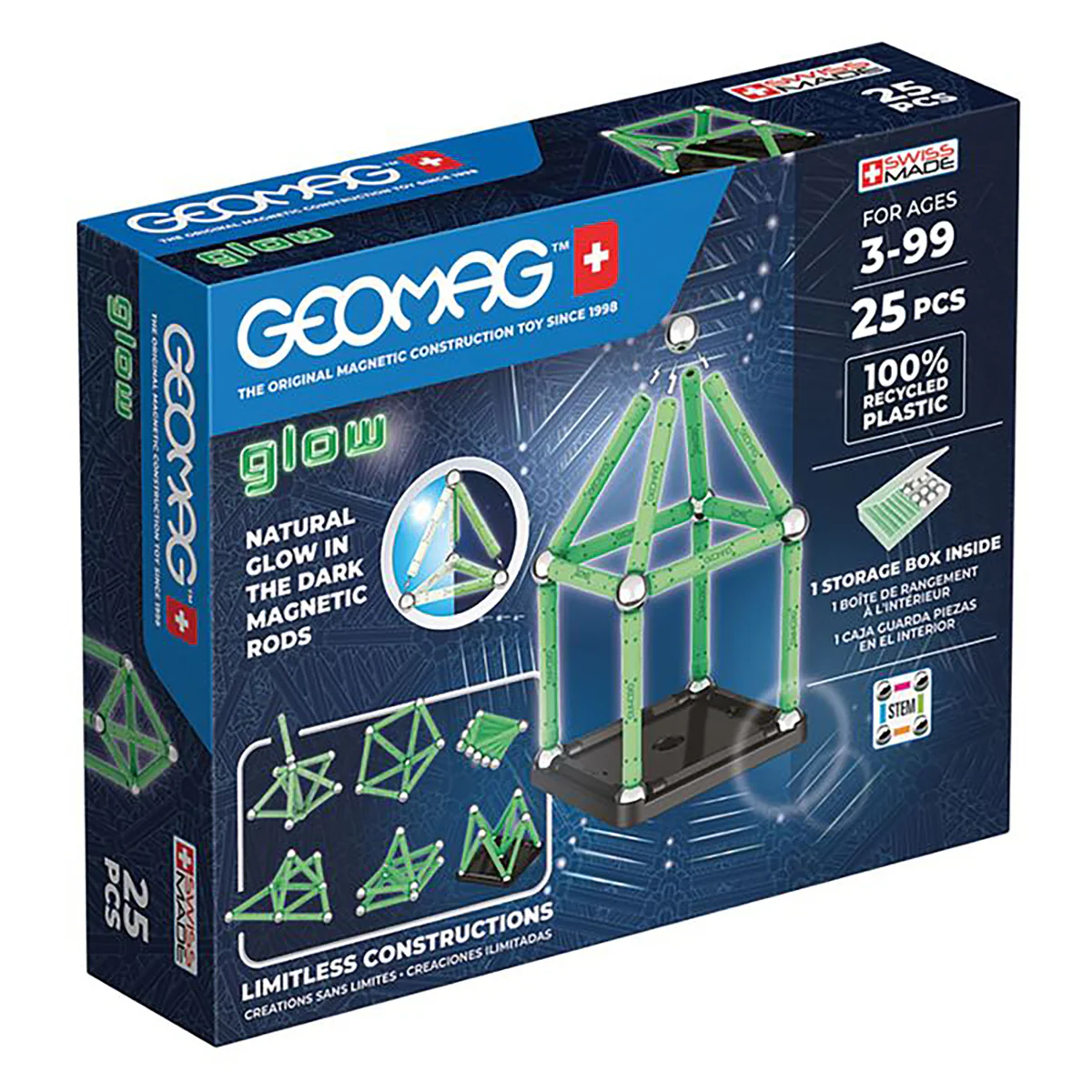 Geomag colours GLOW Recycled (25 pieces) 1 Geomag colours GLOW Recycled (25 pieces)