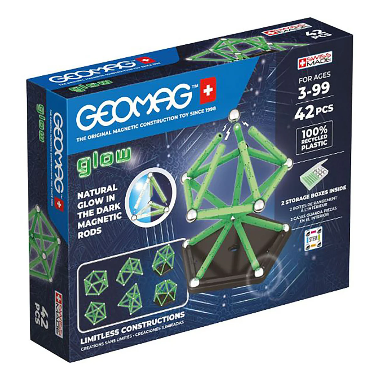 Geomag colours GLOW Recycled (42 pieces) 1 Geomag colours GLOW Recycled (42 pieces)