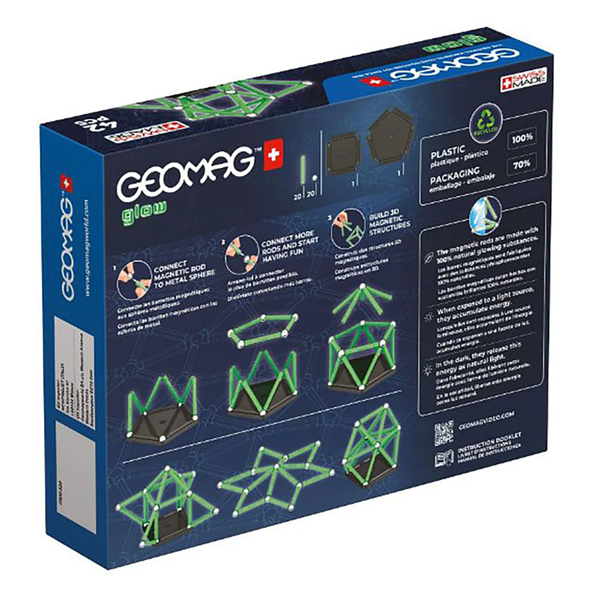 Geomag colours GLOW Recycled (42 pieces) 8 Geomag colours GLOW Recycled (42 pieces)