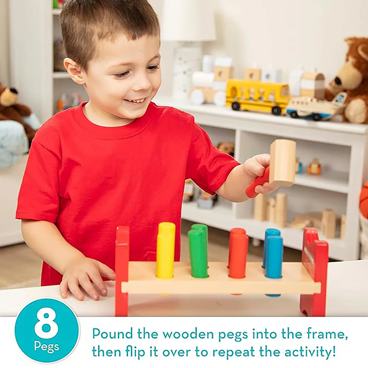 Melissa & Doug Classic Wooden Toy - Pound-A-Peg 9 Melissa & Doug Classic Wooden Toy - Pound-A-Peg