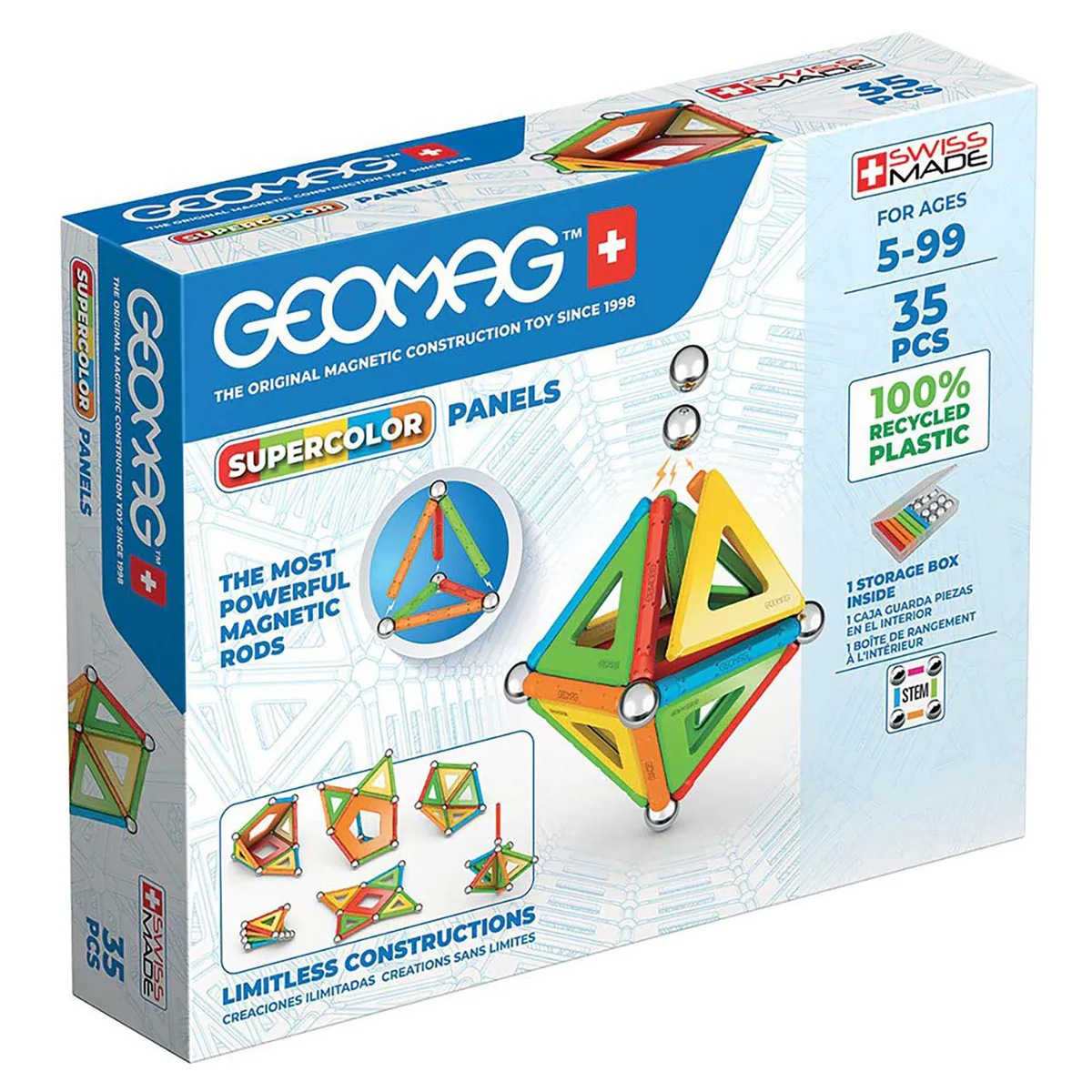 Geomag Supercolours Panels Magnetic Building Set (35 pieces) 1 Geomag Supercolours Panels Magnetic Building Set (35 pieces)